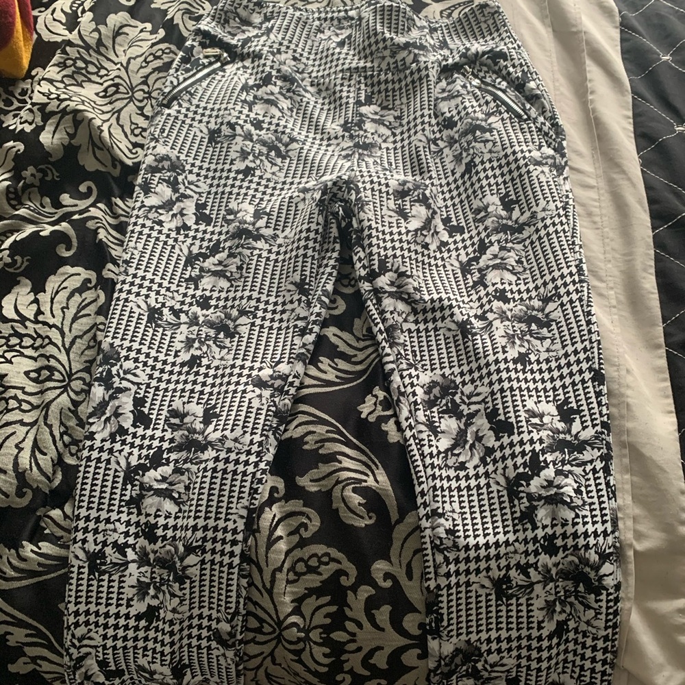 Black and white dressy pants